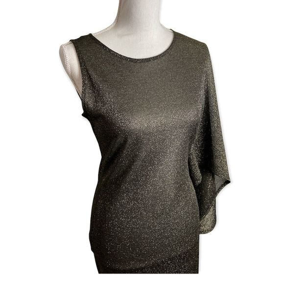 Ted Baker London Monyca Draped One Shoulder Sparkly Dress NWT - Picture 6 of 10